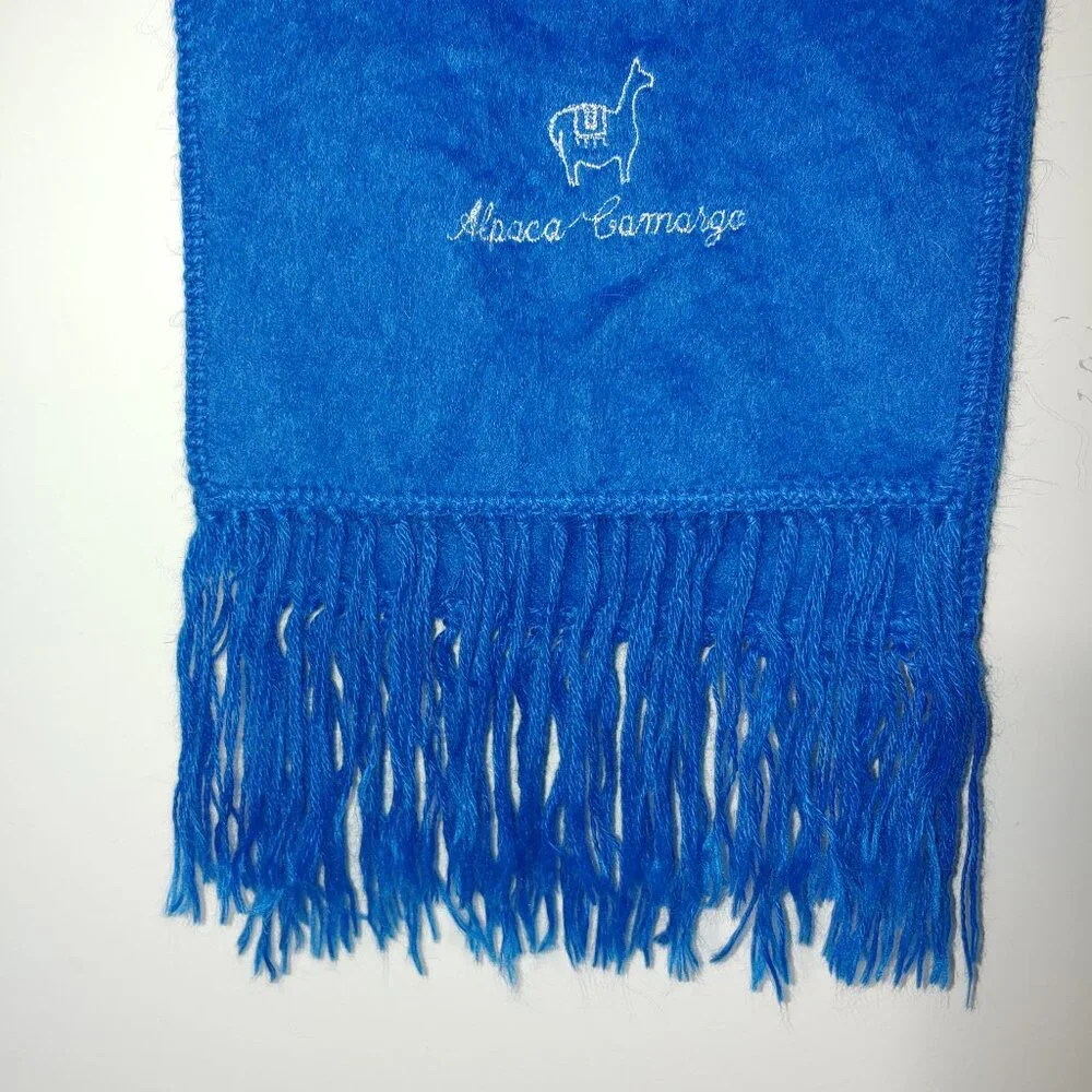 Alpaca Camargo Alpaca Blend Fringed Scarf Royal Blue OS